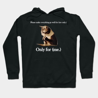 Womens Please Make Everything Go Well For (me only.) Cat Saying Hoodie